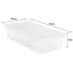 B&M Jumbo Underbed Storage Box With Lid 42L - Clear -Hot Sale Household Items 257918 42l jumbo underbed storage box with lid clear 3