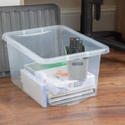 B&M Clear Storage Box With Lid 30L - Grey -Hot Sale Household Items 258020 30l storage box with lid grey 4