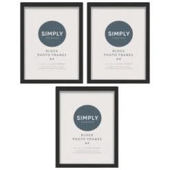Simply Everyday A4 Block Frames 3pk - Black
