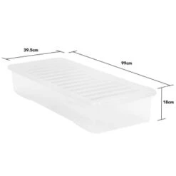 B&M Underbed Storage Box With Lid 55L - Clear -Hot Sale Household Items 307321 55l under bed storage box with lid 3