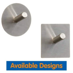 B&M Metal Adhesive Hooks 4pk - Square -Hot Sale Household Items 332165 metal adhesive hoot set of 4 round