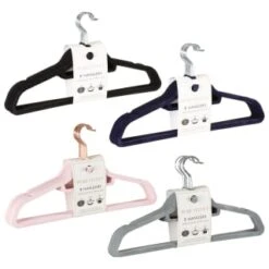 B&M Pure Velvet Hangers 8pk - Grey -Hot Sale Household Items 333534 8pk velvet hangers group 1