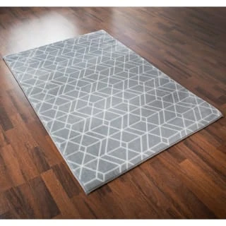 Geo Microplush Rug 60 X 110cm - Grey -Hot Sale Household Items 356010 356011 geo plush rug grey 2 1