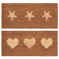 B&M Embossed Coir Step Mat - Hearts -Hot Sale Household Items 367447 embossed coir step mat 25x55cm main