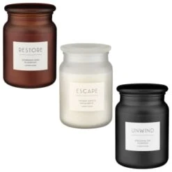 B&M Large Spa Scented Candle - Amber - Restore -Hot Sale Household Items 368680 368679 368691 large spa candle group 2 2