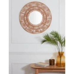 B&M Swirl Cane Mirror - Natural