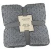 Waffle Faux Fur Throw - Grey