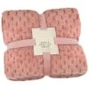Heritage Collection Waffle Faux Fur Throw - Blush