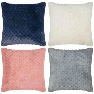 B&M Waffle Faux Fur Cushion - Navy 2 B&M Waffle Faux Fur Cushion - Navy - Image 2