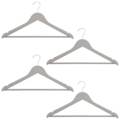B&M Matte Grey Wooden Hangers 4pk -Hot Sale Household Items 376023 wooden hangers 4pk group