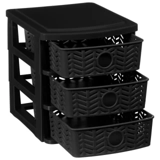 B&M 3 Tier Chevron Storage Organiser - Black 1 B&M 3 Tier Chevron Storage Organiser - Black