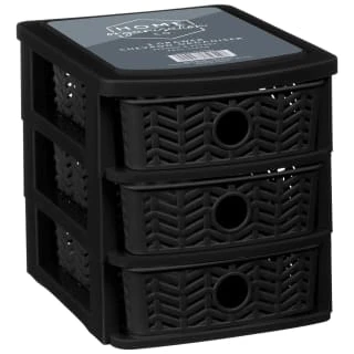 B&M 3 Tier Chevron Storage Organiser - Black 2 B&M 3 Tier Chevron Storage Organiser - Black - Image 2