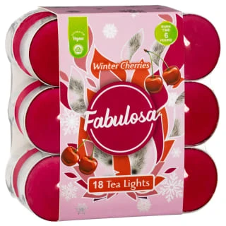 Fabulosa Tea Lights 18pk - Winter Cherries 1 Fabulosa Tea Lights 18pk - Winter Cherries