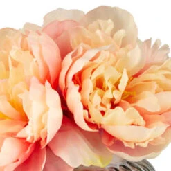 B&M Peony In Ribbed Glass Vase -Hot Sale Household Items 380201 peony in ribbed glass vase 2