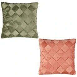B&M Basket Weave Velvet Cushion - Sage -Hot Sale Household Items 380438 380756 basket weave velvet cushion main