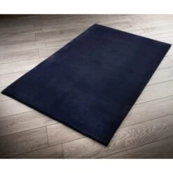 B&M Micro Plush Rug 110 X 160cm - Navy