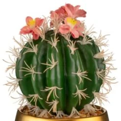 B&M Lush Paradise Cactus In Gold Pot -Hot Sale Household Items 380714 cactus in gold pot 2
