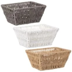 B&M Syros Mini Wicker Basket - White -Hot Sale Household Items 381905 381906 381907 syros mini basket main 2