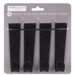 B&M Velvet Overdoor Hooks 4pk - Black -Hot Sale Household Items 383665 4 velvet non slip over door hooks black