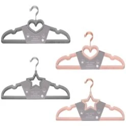 B&M Velvet Heart Shaped Hangers 8pk - Grey -Hot Sale Household Items 383671 8pk velvet shaped hangers main