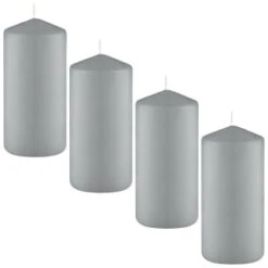 Grey Pillar Candles 4pk -Hot Sale Household Items 387750 4 pack grey pillar candles group