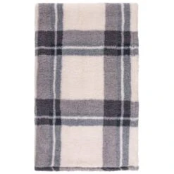 Simply Everyday Check Sherpa Throw - Grey -Hot Sale Household Items 388697 grey check sherpa throw 2