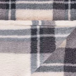 Simply Everyday Check Sherpa Throw - Grey -Hot Sale Household Items 388697 grey check sherpa throw 3