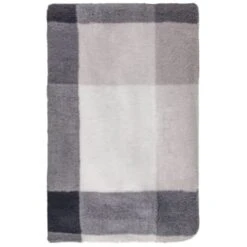 B&M Highland Mono Check Sherpa Doublesided Throw -Hot Sale Household Items 388811 highland check sherpa throw 4
