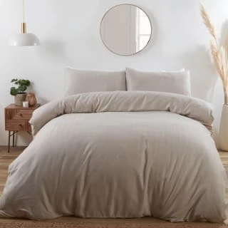 B&M Roma Brushed Herringbone Double Duvet Set - Natural 1 B&M Roma Brushed Herringbone Double Duvet Set - Natural