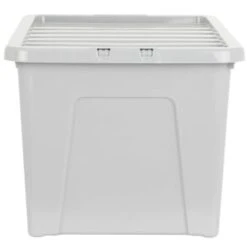 B&M Storage Box With Lid 60L - Grey -Hot Sale Household Items 391387 grey 60l storage box