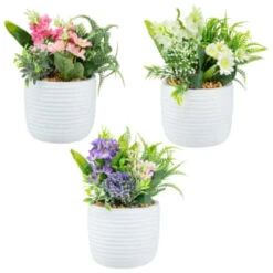 Bloom Mixed Flowers In Pot - White -Hot Sale Household Items 392829 mixed flowers in pot group