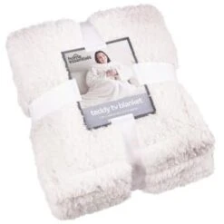 Home Essentials Teddy TV Blanket - Cream