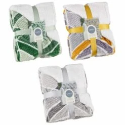 B&M Simply Geo Waffle Throw - Green -Hot Sale Household Items 394916 394917 394920 simply geo waffle throw group