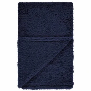 B&M Simply Teddy Navy Rolled Throw 2 B&M Simply Teddy Navy Rolled Throw - Image 2