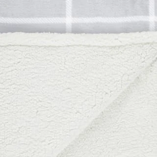 Winston Grey Check Sherpa Throw 4 Winston Grey Check Sherpa Throw - Image 4