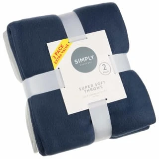 Simply Navy & Grey Polar Fleece Throw 2pk 1 Simply Navy & Grey Polar Fleece Throw 2pk