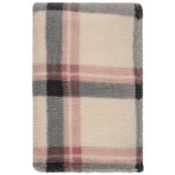 Simply Blush Check Sherpa Throw -Hot Sale Household Items 395364 stripe ocean tide cushion 4