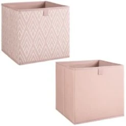 Lokken Printed Storage Cubes 2pk - Pink Diamond -Hot Sale Household Items 395838 2pk printed lokken storage cubes pink diamond 3