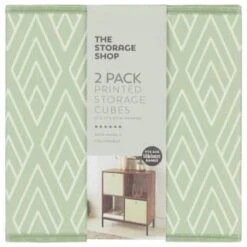 Lokken Printed Storage Cubes 2pk - Sage Diamond -Hot Sale Household Items 395843 2pk printed lokken storage cubes sage diamond 2