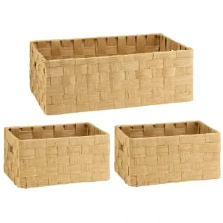 B&M Caen Set Of 3 Paper Rope Baskets - Natural 1 B&M Caen Set Of 3 Paper Rope Baskets - Natural